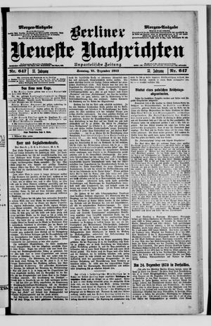 Berliner Neueste Nachrichten vom 21.12.1913
