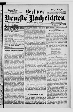 Berliner Neueste Nachrichten vom 25.12.1913