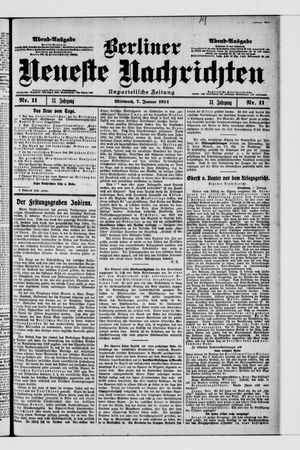 Berliner Neueste Nachrichten on Jan 7, 1914