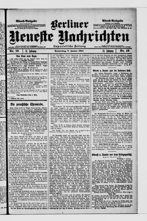 Berliner Neueste Nachrichten vom 08.01.1914