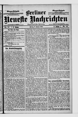 Berliner Neueste Nachrichten on Jan 9, 1914