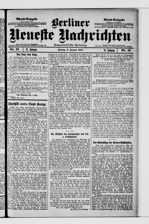Berliner Neueste Nachrichten vom 09.01.1914