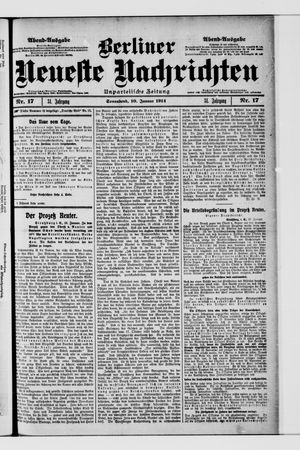 Berliner Neueste Nachrichten on Jan 10, 1914