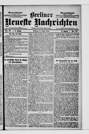 Berliner Neueste Nachrichten on Jan 11, 1914