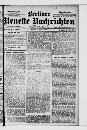 Berliner Neueste Nachrichten on Jan 12, 1914