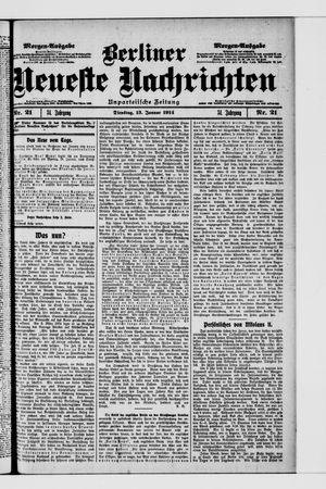 Berliner Neueste Nachrichten on Jan 13, 1914