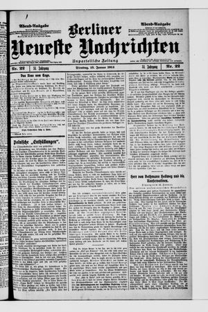 Berliner Neueste Nachrichten on Jan 13, 1914