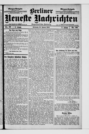 Berliner Neueste Nachrichten on Jan 21, 1914