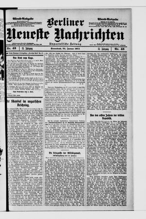 Berliner Neueste Nachrichten on Jan 24, 1914