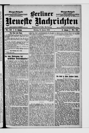 Berliner Neueste Nachrichten on Jan 25, 1914