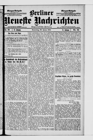 Berliner Neueste Nachrichten on Jan 29, 1914
