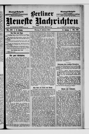 Berliner Neueste Nachrichten vom 02.02.1914