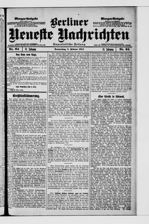 Berliner Neueste Nachrichten on Feb 5, 1914