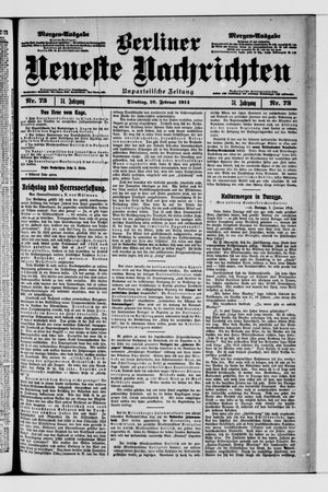Berliner Neueste Nachrichten vom 10.02.1914