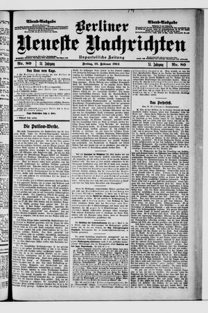Berliner Neueste Nachrichten on Feb 13, 1914