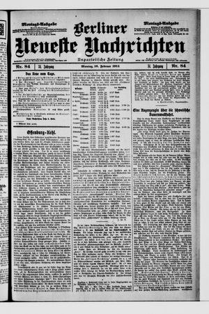 Berliner Neueste Nachrichten on Feb 16, 1914