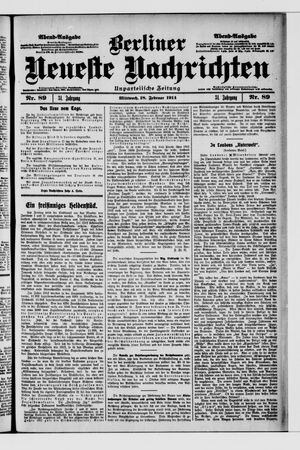 Berliner Neueste Nachrichten vom 18.02.1914