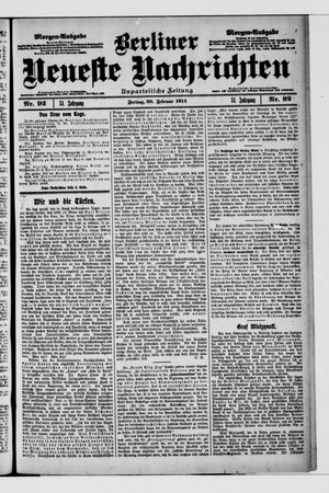 Berliner neueste Nachrichten vom 20.02.1914