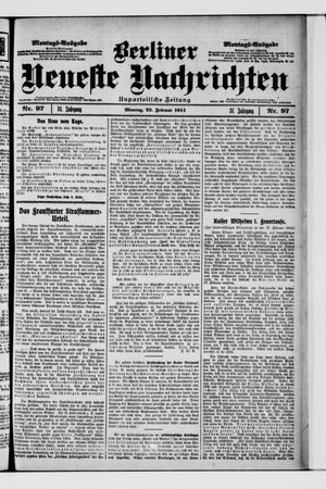 Berliner Neueste Nachrichten on Feb 23, 1914