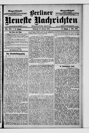 Berliner Neueste Nachrichten on Feb 25, 1914