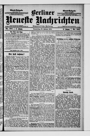 Berliner Neueste Nachrichten on Feb 26, 1914