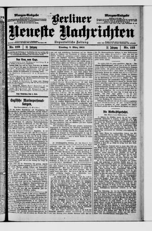 Berliner Neueste Nachrichten on Mar 3, 1914