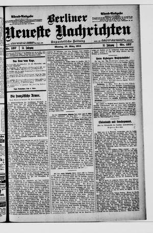 Berliner Neueste Nachrichten on Mar 16, 1914