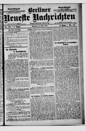 Berliner Neueste Nachrichten on Mar 18, 1914