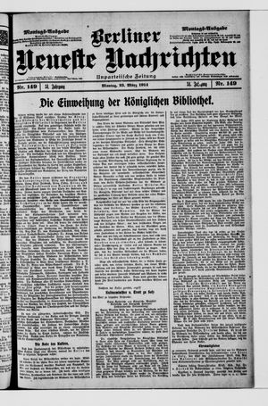 Berliner Neueste Nachrichten on Mar 23, 1914