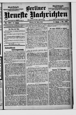 Berliner neueste Nachrichten on Mar 30, 1914