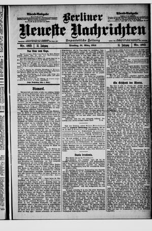 Berliner neueste Nachrichten vom 31.03.1914