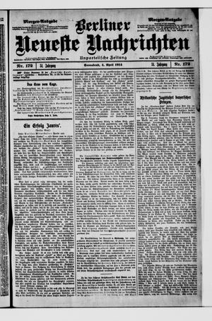 Berliner Neueste Nachrichten on Apr 4, 1914