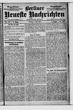 Berliner Neueste Nachrichten vom 07.04.1914