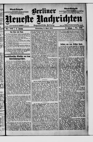 Berliner Neueste Nachrichten vom 09.04.1914