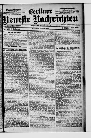 Berliner Neueste Nachrichten on Apr 16, 1914