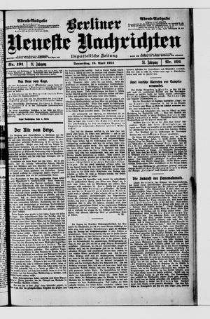 Berliner Neueste Nachrichten vom 16.04.1914