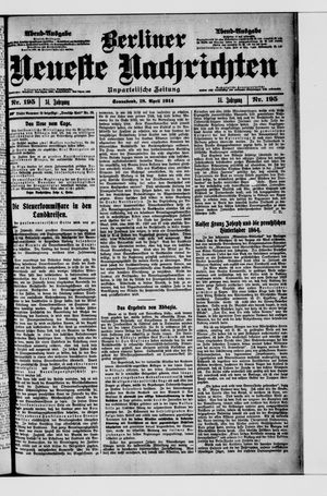Berliner Neueste Nachrichten vom 18.04.1914