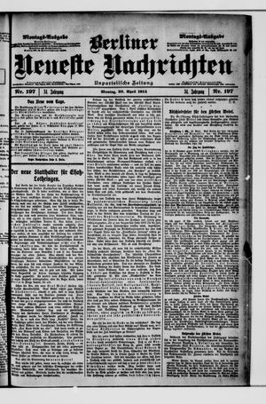 Berliner Neueste Nachrichten on Apr 20, 1914