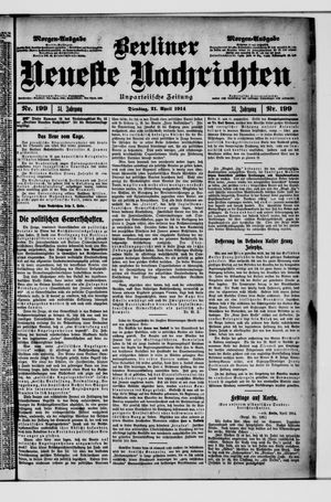 Berliner Neueste Nachrichten vom 21.04.1914
