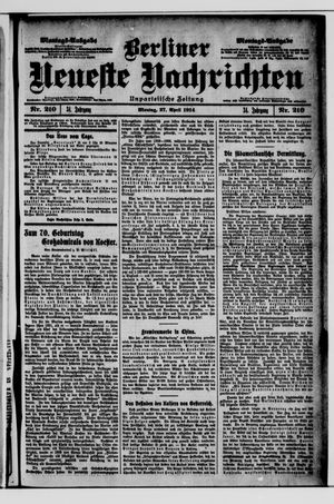 Berliner Neueste Nachrichten vom 27.04.1914