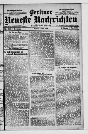 Berliner Neueste Nachrichten on May 4, 1914
