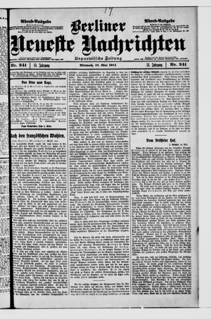 Berliner Neueste Nachrichten vom 13.05.1914