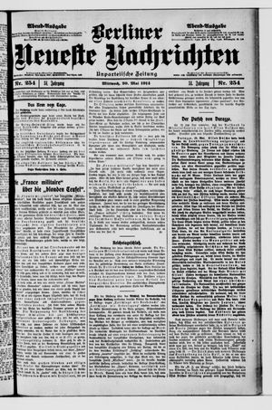 Berliner Neueste Nachrichten vom 20.05.1914