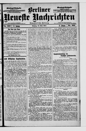 Berliner Neueste Nachrichten vom 25.05.1914