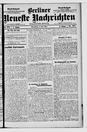 Berliner Neueste Nachrichten vom 04.06.1914