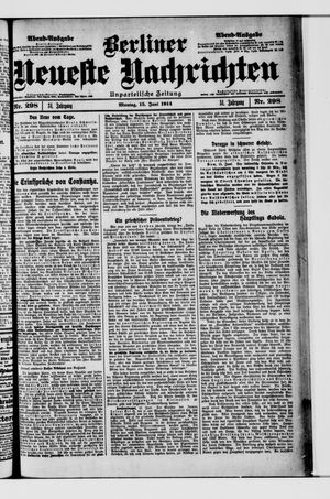 Berliner Neueste Nachrichten vom 15.06.1914