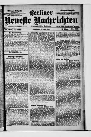 Berliner Neueste Nachrichten vom 18.06.1914