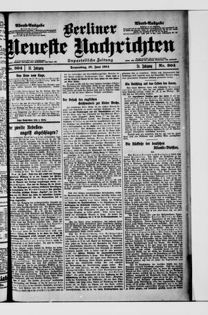 Berliner Neueste Nachrichten vom 18.06.1914
