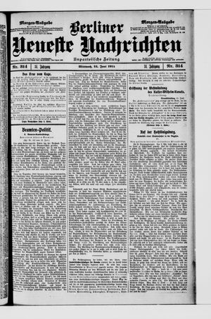 Berliner Neueste Nachrichten vom 24.06.1914