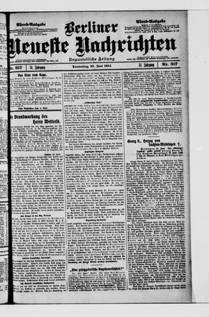 Berliner Neueste Nachrichten vom 25.06.1914